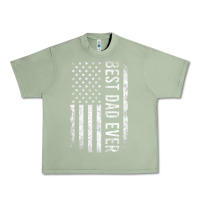 Oil Green Father's Day Best Dad Ever American Flag Urban Heavy Tee - minhPixels