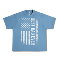 Pebble Blue Father's Day Best Dad Ever American Flag Urban Heavy Tee - minhPixels