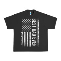 Pigment Black Father's Day Best Dad Ever American Flag Urban Heavy Tee - minhPixels