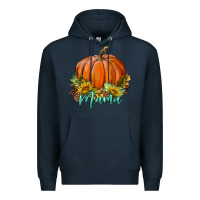 Navy pumpkin mama Premium Hoodie - BundleAndBundleShop