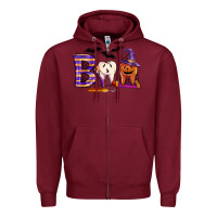 Burgundy dental boo halloween Zipper Hoodie - LillyAllenDesigns