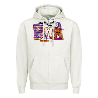 Oatmeal Heather dental boo halloween Zipper Hoodie - LillyAllenDesigns