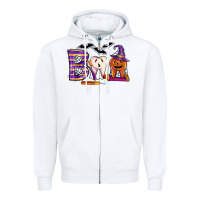 White dental boo halloween Zipper Hoodie - LillyAllenDesigns