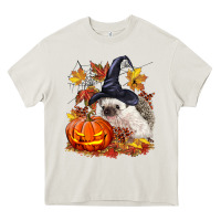 Cream Halloween Hedgehog Heavy Core Tee - LillyAllenDesigns