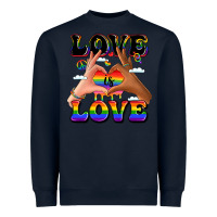 Navy love is love lgbtq pride hands Heavyweight Sweatshirt - LillyAllenDesigns