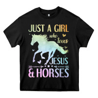 Black Jesus And Horses, Horse Gifts For Girls, Women Heavy Core Tee - minhPixels