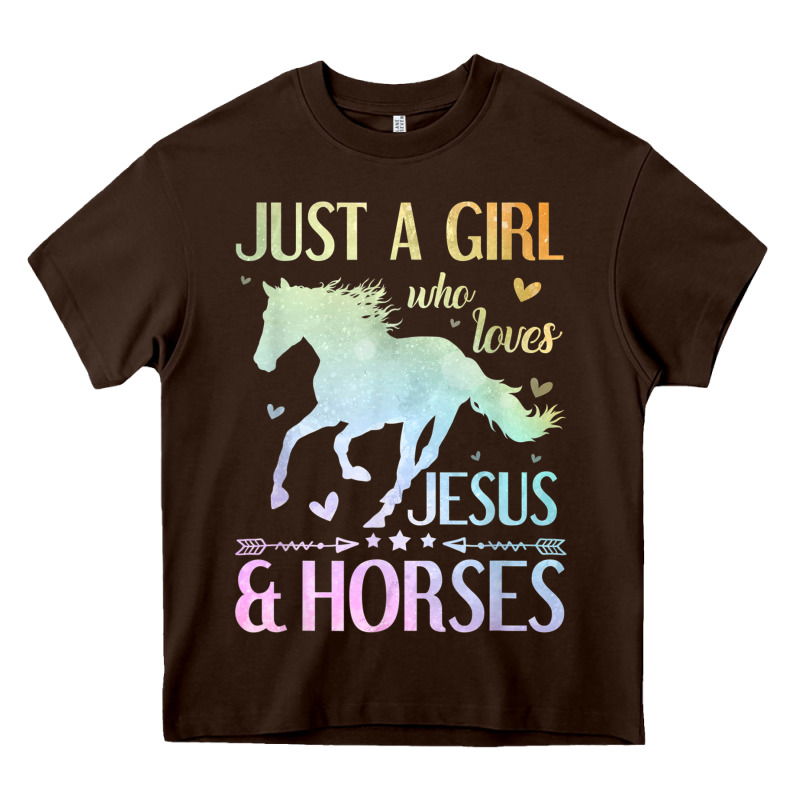 Jesus And Horses, Horse Gifts For Girls, Women Heavy Core Tee by minhPixels | Teevron