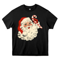 Black santa vintage face Heavy Core Tee - minhPixels