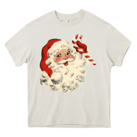 Cream santa vintage face Heavy Core Tee - minhPixels