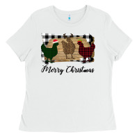 White Merry Christmas Chickens Ladies Tee - Bettercallsaul