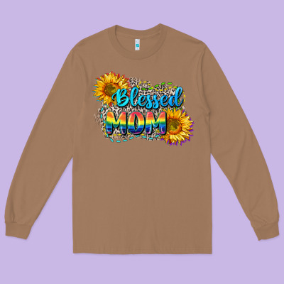 Blessed Mom Long Sleeve Tee Designed By Cowgirlartshop