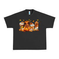 Pigment Black Fall Autumn cow pumpkin coffee cups Urban Heavy Tee - RanaPortraitStore