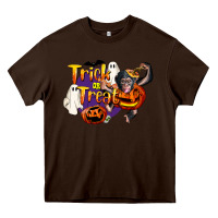 Chocolate Brown Trick Or Treat Chimpanzee Heavy Core Tee - LillyAllenDesigns