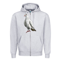 Heather Grey Dove Zipper Hoodie - LillyAllenDesigns