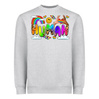 Heather Grey human pride Heavyweight Sweatshirt - LillyAllenDesigns