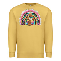 Antique Gold easter cross daisy egg rainbow Premium Sweatshirt - Artiststas