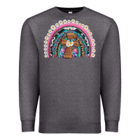 Charcoal Heather easter cross daisy egg rainbow Premium Sweatshirt - Artiststas
