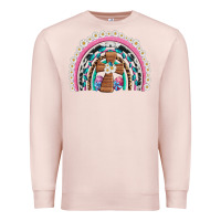 Pale Pink easter cross daisy egg rainbow Premium Sweatshirt - Artiststas