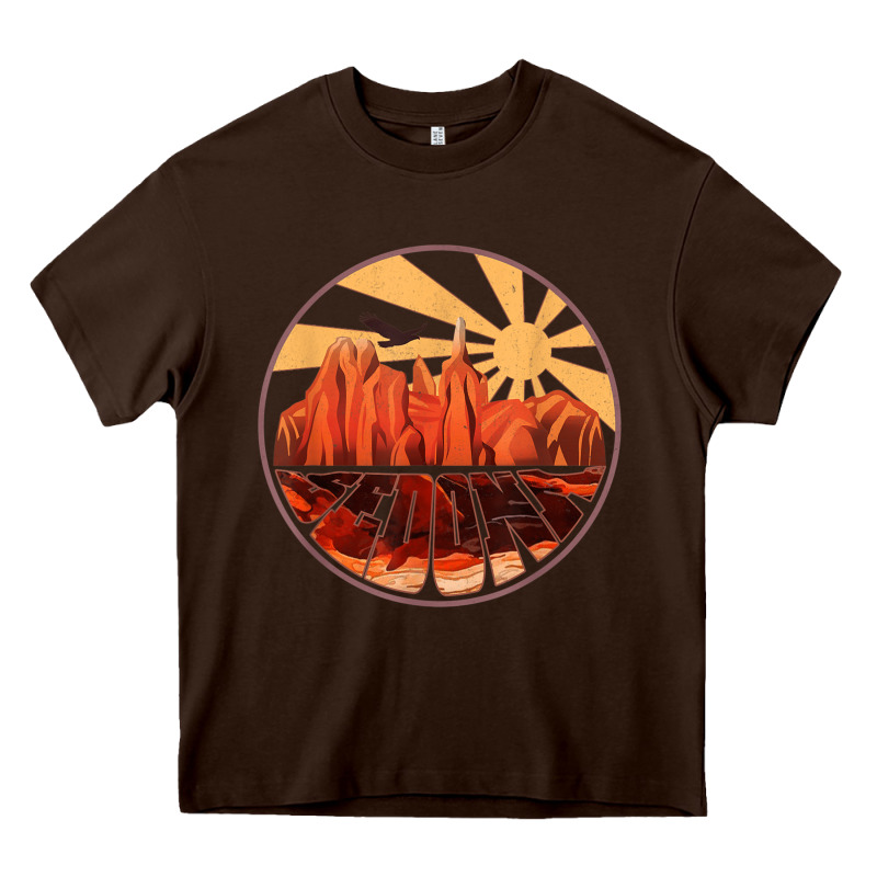 Retro Vintage Sedona Arizona Hiking Sunset Dawn Gift Heavy Core Tee by minhPixels | Teevron