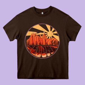 Retro Vintage Sedona Arizona Hiking Sunset Dawn Gift Heavy Core Tee Designed By Minhpixels