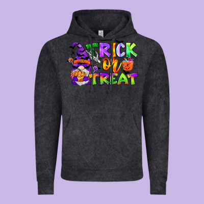 Trick Or Treat Gnome Vintage Hoodie Designed By Cowgirlartshop
