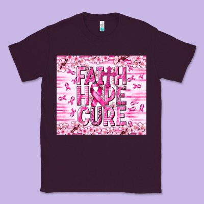 Faith Hope Cure Cancer Classic Tee Designed By Nancycooperartshop