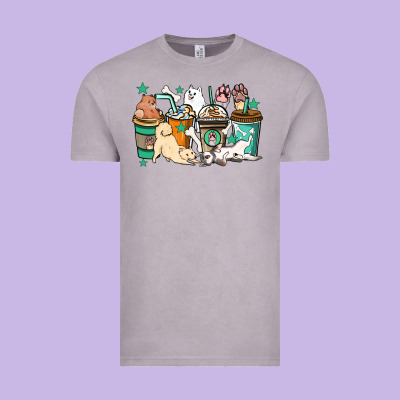 Dog Coffee Cups Vintage Tee Designed By Howdyjamesfarm
