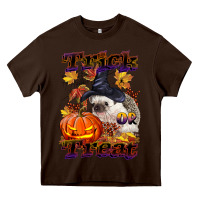 Chocolate Brown Halloween Hedgehog Trick Or Treat Heavy Core Tee - LillyAllenDesigns