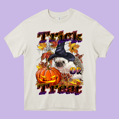 Halloween Hedgehog Trick Or Treat Heavy Core Tee Designed By Lillyallendesigns