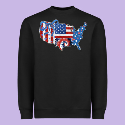 America Map Heavyweight Sweatshirt Designed By Cowhidedigitalart