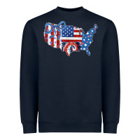 Navy America map Heavyweight Sweatshirt - CowhideDigitalArt