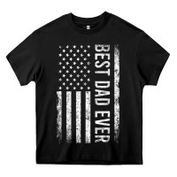 Father's Day Best Dad Ever American Flag Heavy Core Tee | Teevron