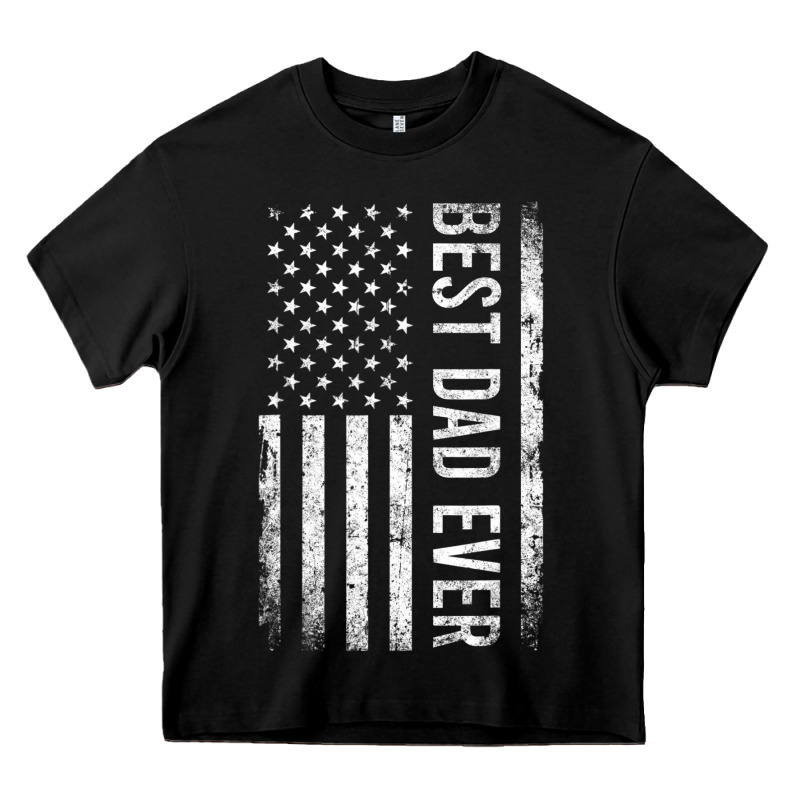 Father's Day Best Dad Ever American Flag Heavy Core Tee by minhPixels | Teevron