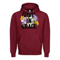 Burgundy Grow In Grace Zipper Hoodie - LillyAllenDesigns