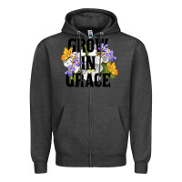 Charcoal Heather Grow In Grace Zipper Hoodie - LillyAllenDesigns