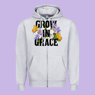 Grow In Grace Zipper Hoodie Designed By Lillyallendesigns