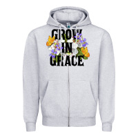Heather Grey Grow In Grace Zipper Hoodie - LillyAllenDesigns