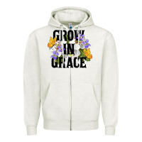Oatmeal Heather Grow In Grace Zipper Hoodie - LillyAllenDesigns