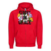 Red Grow In Grace Zipper Hoodie - LillyAllenDesigns