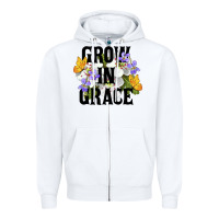 White Grow In Grace Zipper Hoodie - LillyAllenDesigns