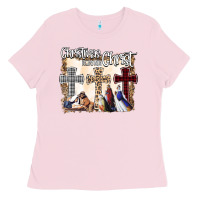Bubblegum Pink Christmas Begins With Christ Ladies Tee - Bettercallsaul