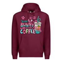 Burgundy some bunny needs coffee easter Premium Hoodie - Jasminsmagicworld