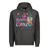 Charcoal Heather some bunny needs coffee easter Premium Hoodie - Jasminsmagicworld