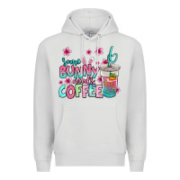 Dove Grey some bunny needs coffee easter Premium Hoodie - Jasminsmagicworld