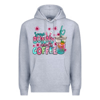 Heather Grey some bunny needs coffee easter Premium Hoodie - Jasminsmagicworld