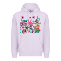 Lilac some bunny needs coffee easter Premium Hoodie - Jasminsmagicworld