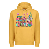 Mustard some bunny needs coffee easter Premium Hoodie - Jasminsmagicworld