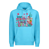Ocean Blue some bunny needs coffee easter Premium Hoodie - Jasminsmagicworld