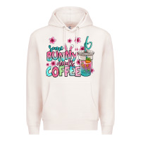 Pale Pink some bunny needs coffee easter Premium Hoodie - Jasminsmagicworld