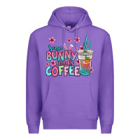 Purple some bunny needs coffee easter Premium Hoodie - Jasminsmagicworld